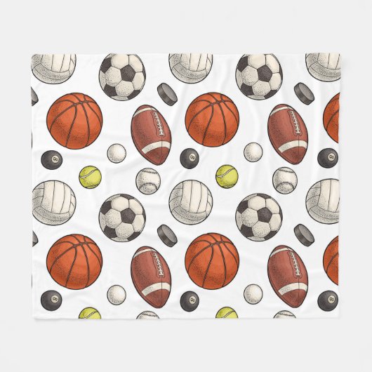 Sportuitrustingspatroon Fleece Deken (Voorkant (Horizontaal))