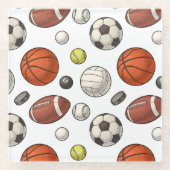 Sportuitrustingspatroon Glazen Onderzetter (Voorkant)