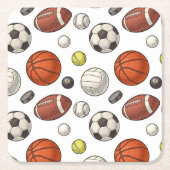 Sportuitrustingspatroon Kartonnen Onderzetters (Voorkant)