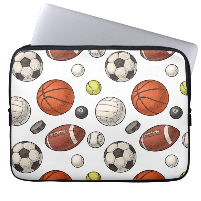 Sportuitrustingspatroon Laptop Sleeve (Voorkant)