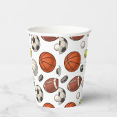 Sportuitrustingspatroon Papieren Bekers (Rechts)