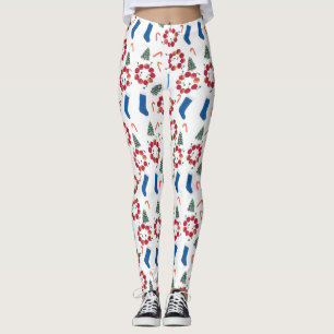 Sportvakantie met kerstbomen met snoep leggings
