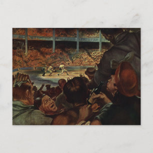 sportventilatoren in een honkbalstadion briefkaart