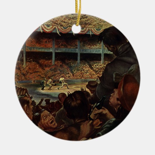 sportventilatoren in een honkbalstadion keramisch ornament (Voorkant)