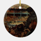 sportventilatoren in een honkbalstadion keramisch ornament (Achterkant)