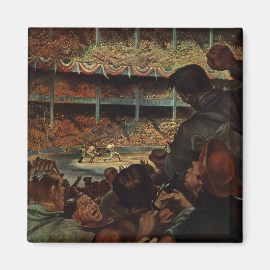  sportventilatoren in een honkbalstadion magneet (Voorkant)