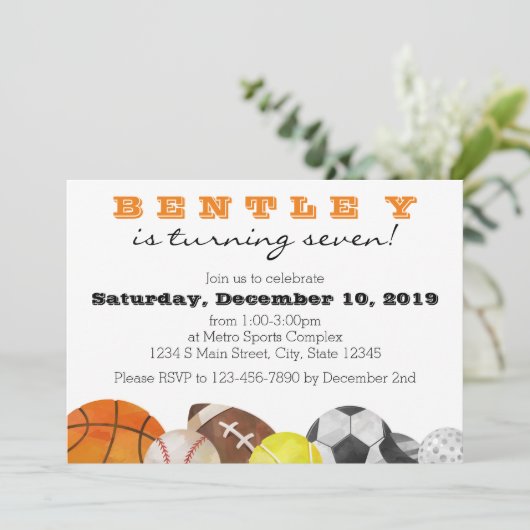 Sportverjaardag Kaart (Staand voorkant)