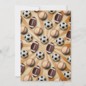 Sportverjaardag uitnodiging Voetbal Baseball Footb (Achterkant)