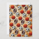 Sportverjaardag uitnodiging Voetbal Basketbal Foot (Achterkant)