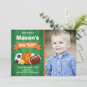 Sportverjaardagsuitnodiging Alle ster Kaart (Staand voorkant)