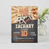 Sportverjaardagsuitnodiging Voetbal Football Kaart (Staand voorkant)