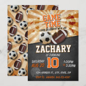 Sportverjaardagsuitnodiging Voetbal Football Kaart (Voorkant / Achterkant)