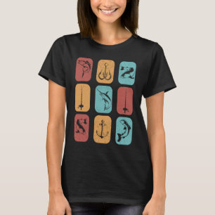Sportvisser die met hengel vist t-shirt
