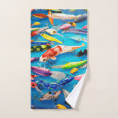 Sportvisser Vist lokken haken op blauw Bad Handdoek (Handdoek)