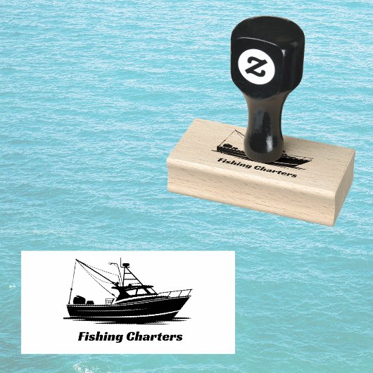 Sportvisserij Trawler Boot Charter of Kapiteinsnaa Rubberstempel