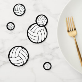 Sportvolleybalballen op zwart confetti