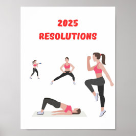 Sportvrouw 2025 resoluties Wall art Poster