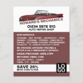 Sportwagen, Auto Mechanic & Reparaties Adverteren Flyer (Voorkant)