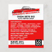 Sportwagen, Auto Mechanic & Reparaties Adverteren Flyer (Voorkant)