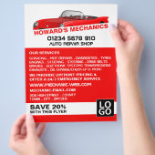 Sportwagen, Auto Mechanic & Reparaties Adverteren Flyer (Hand)