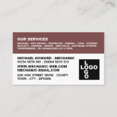 Sportwagen, Auto Mechanic & Reparaties Visitekaartje (Achterkant)