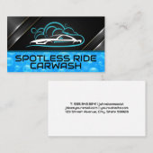 Sportwagen Autowas Logo | Blauwe Bellen Visitekaartje (Voorkant / Achterkant)