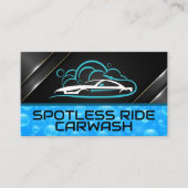 Sportwagen Autowas Logo | Blauwe Bellen Visitekaartje (Voorkant)