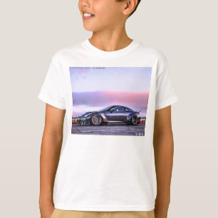 sportwagen berm op horizon jongens wit tshirt