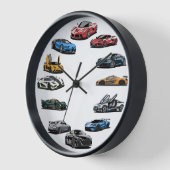 Sportwagen cartoon stijl wandklok (Hoek)