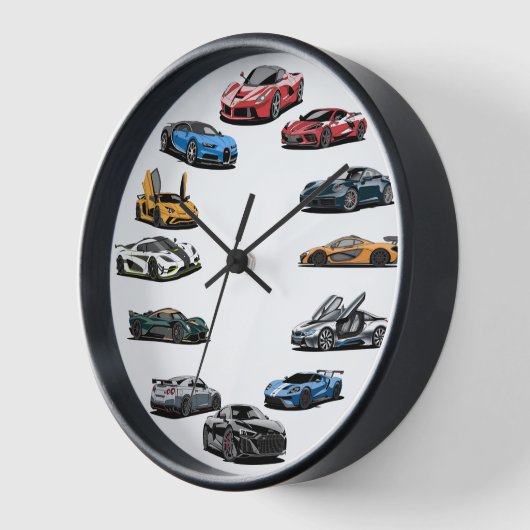 Sportwagen cartoon stijl wandklok (Hoek)