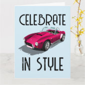 SPORTWAGEN CONVERTEERBARE VERJAARDAG KAART (Gele Bloem)