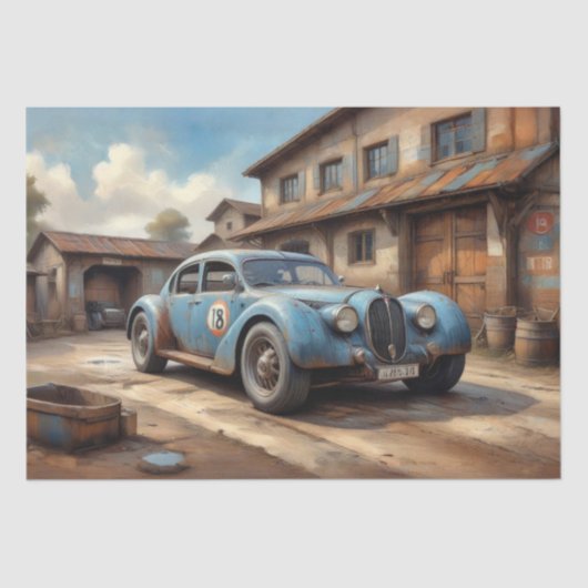  sportwagen & Garage Decoupage Tissuepapier (Voorkant)