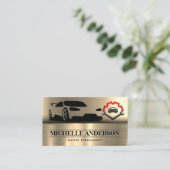 sportwagen | moersleutels | goudmetallisch visitekaartje (Staand voorkant)