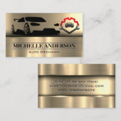 sportwagen | moersleutels | goudmetallisch visitekaartje (Voorkant / Achterkant)