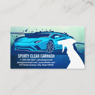 Sportwagen Power Wash flessenspray autowasplaa Visitekaartje