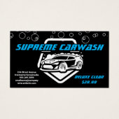 Sportwagen wasstraat Logo | Zeepbellen Visitekaartje (Voorkant)