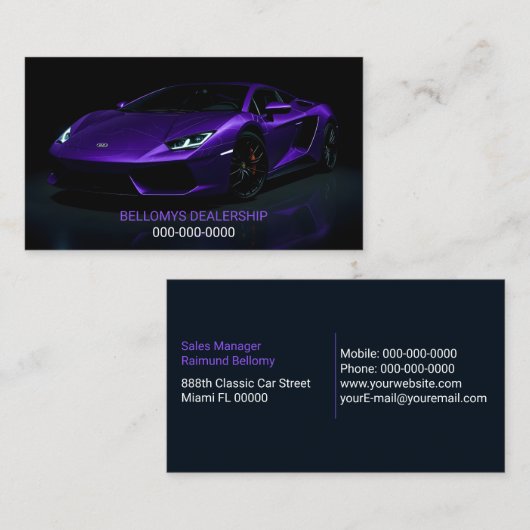 sportwagendealerschap visitekaartje (Voorkant / Achterkant)