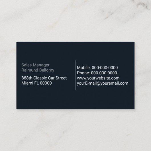 sportwagendealerschap visitekaartje (Achterkant)