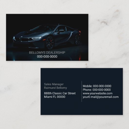 sportwagendealerschap visitekaartje (Voorkant / Achterkant)