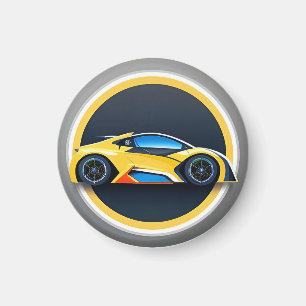 Sportwagenlogo in moderne cirkelvormige stijl magneet