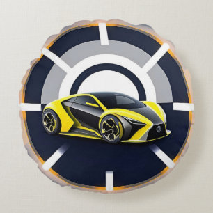Sportwagenlogo in moderne cirkelvormige stijl rond kussen