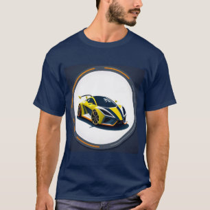 Sportwagenlogo in moderne cirkelvormige stijl t-shirt