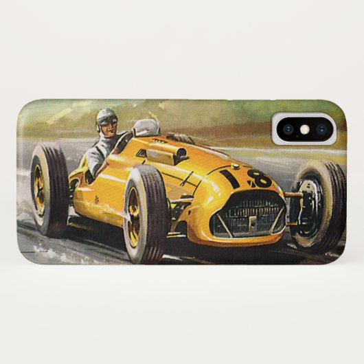  sportwedstrijden, Gele racewagen Case-Mate iPhone Case (Achterkant (horizontaal))