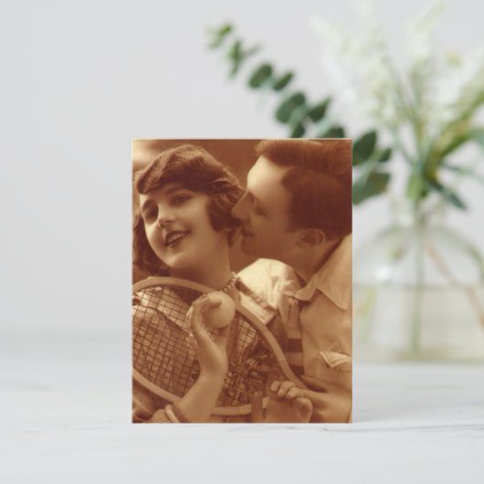 sportwennis, bruiloft sparen de Datum Kaart (Staand voorkant)