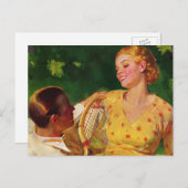  sportwennis, liefde en Romance Briefkaart (Voorkant / Achterkant)