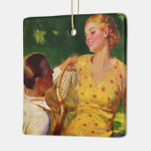  sportwennis, liefde en Romance Keramisch Ornament (Links)