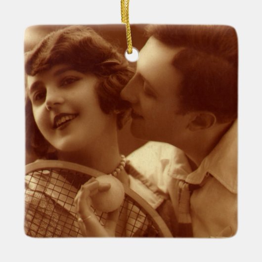  sportwennis, liefde en Romance Keramisch Ornament (Voorkant)