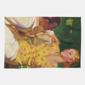  sportwennis, liefde en Romance Theedoek (Horizontaal)