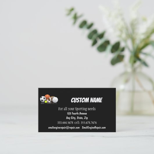 sportwinkel visitekaartje (Staand voorkant)