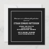 Sporty 3 Foto Afstuderen Aankondiging zwart-wit (Achterkant)